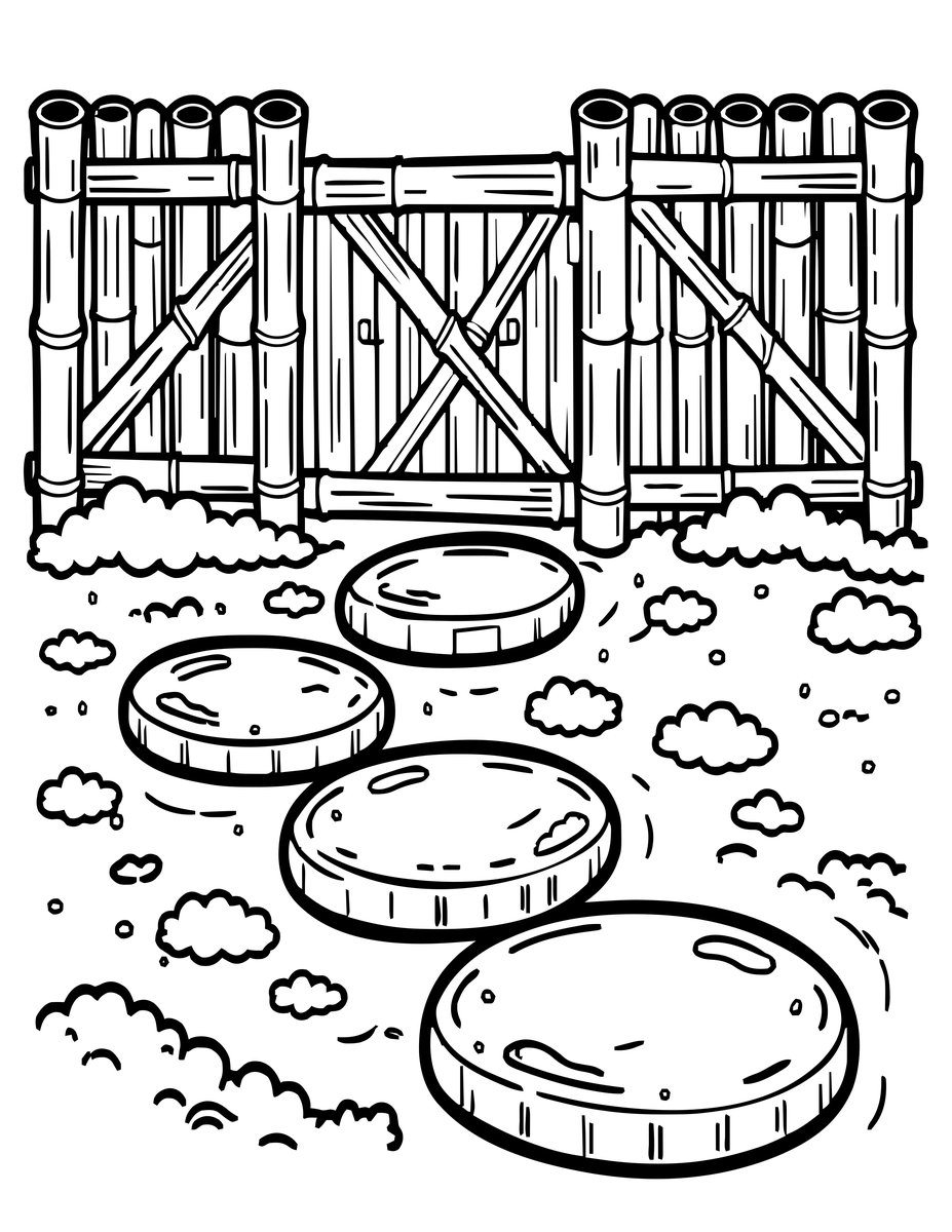 Stepping Stones - free printable coloring page