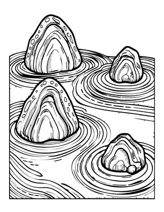 Zen Rock Garden - Free printable coloring page
