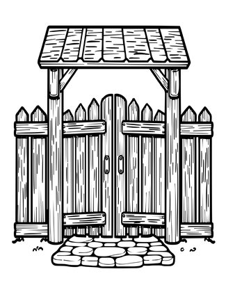 Garden Gate - Free printable coloring page
