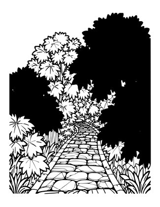 Autumn Maples - Free printable coloring page