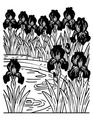 Iris Pond - Free printable coloring page