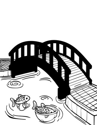 Arched Bridge - Free printable coloring page
