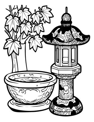 Stone Lantern - Free printable coloring page
