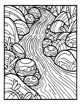 Dry Waterfall - Free printable coloring page