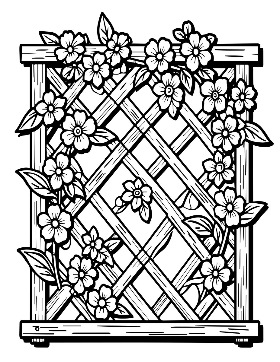 Trellis Climb - free printable coloring page