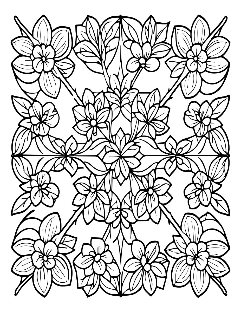 Vine Pattern - free printable coloring page