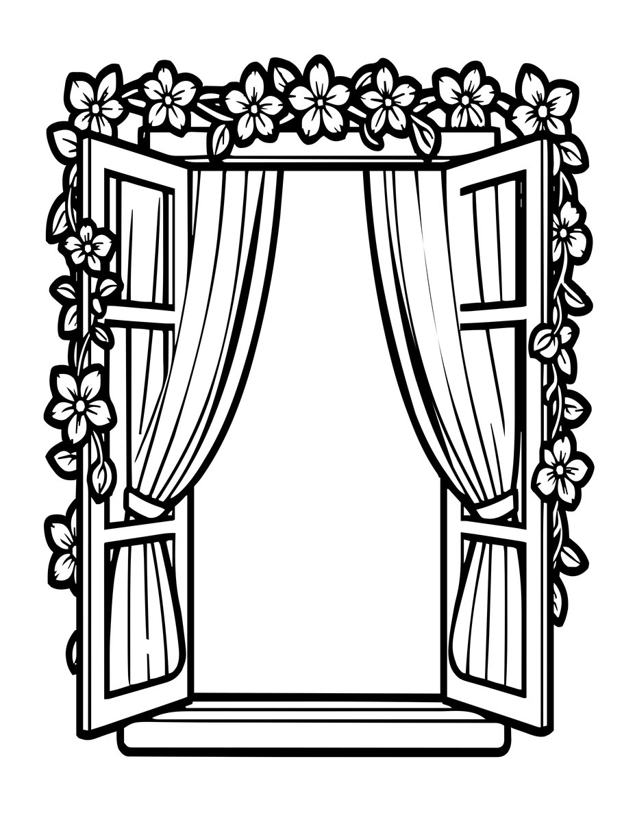 Window Frame - free printable coloring page