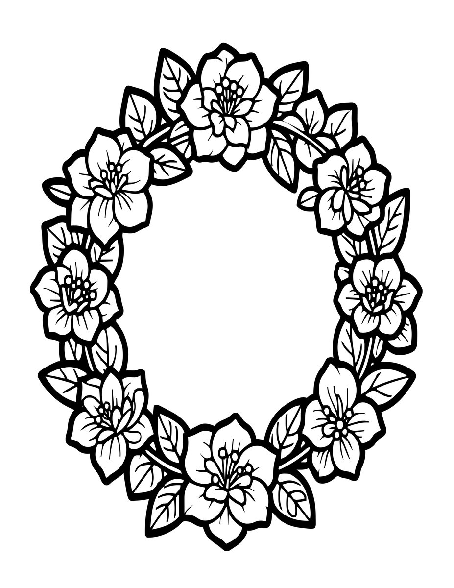 Garland Crown - free printable coloring page