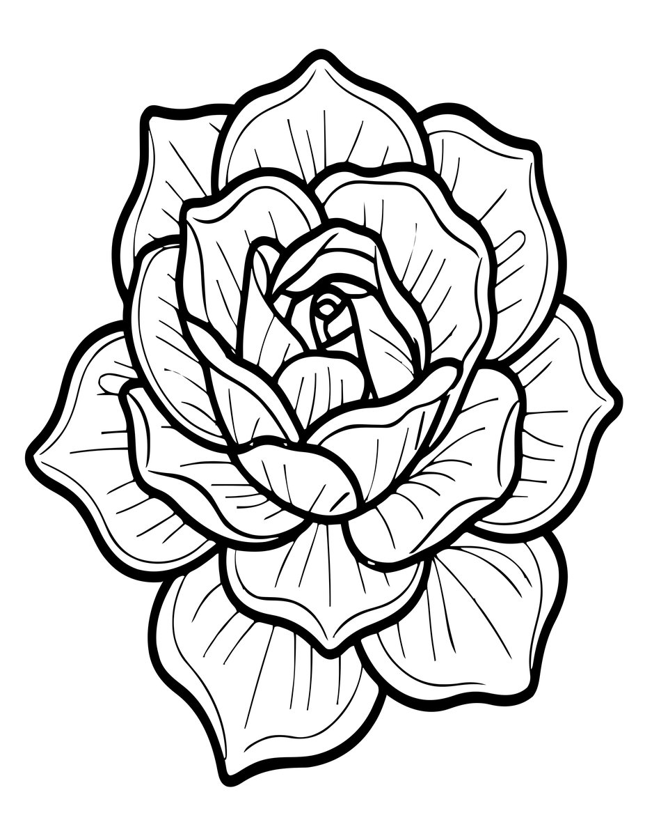 Gardenia Close-Up - free printable coloring page