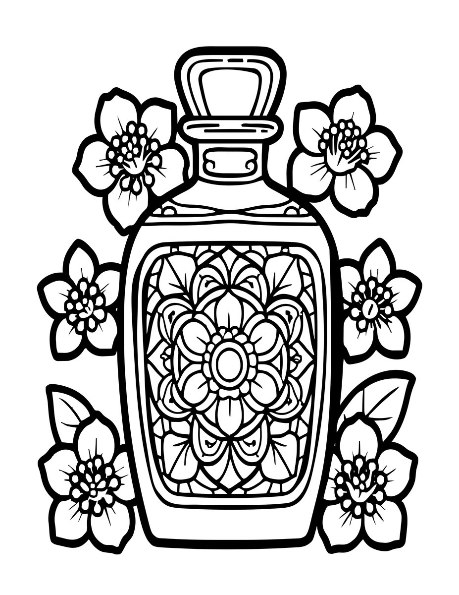 Perfume Bottle - free printable coloring page