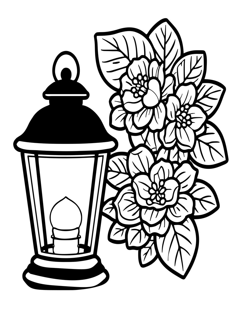 Night Jasmine - free printable coloring page