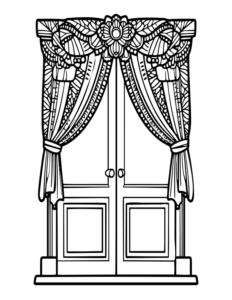 Doorway Garland - free printable coloring page