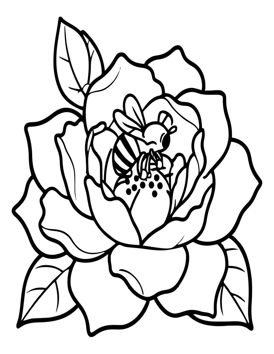 Bee in Bloom - free printable coloring page