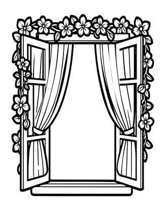 Window Frame - Free printable coloring page