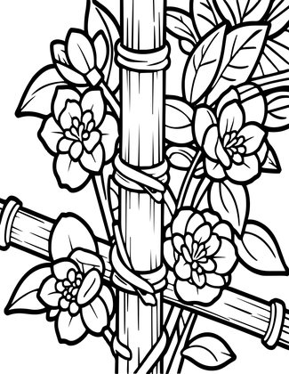 Twining Stems - Free printable coloring page