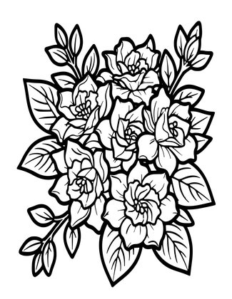 Mixed Bouquet - Free printable coloring page