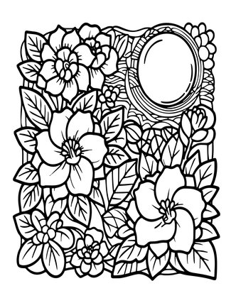 Moonlit Garden - Free printable coloring page