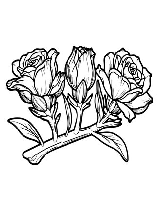 Half-Open Buds - Free printable coloring page