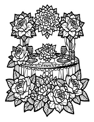 Wedding Table - Free printable coloring page