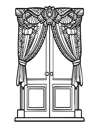 Doorway Garland - Free printable coloring page