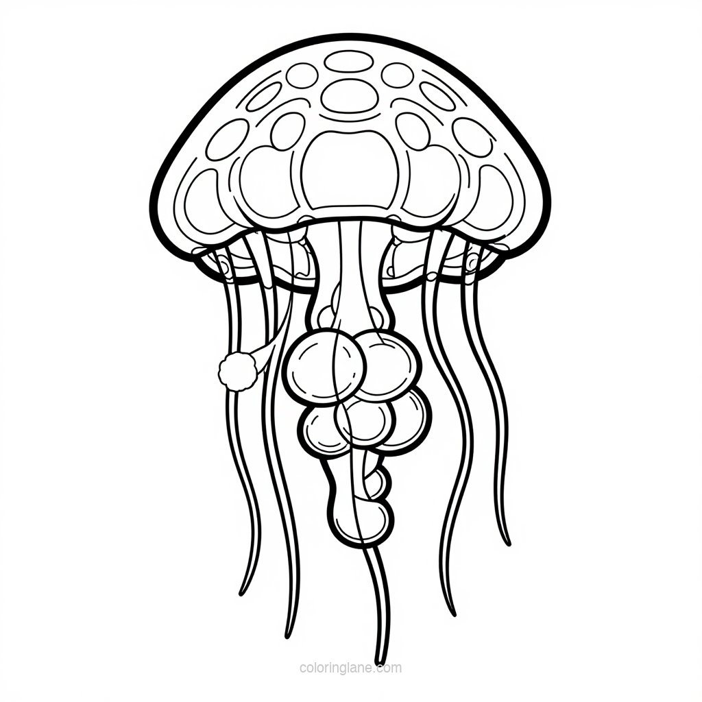 Moon Jellyfish - free printable coloring page