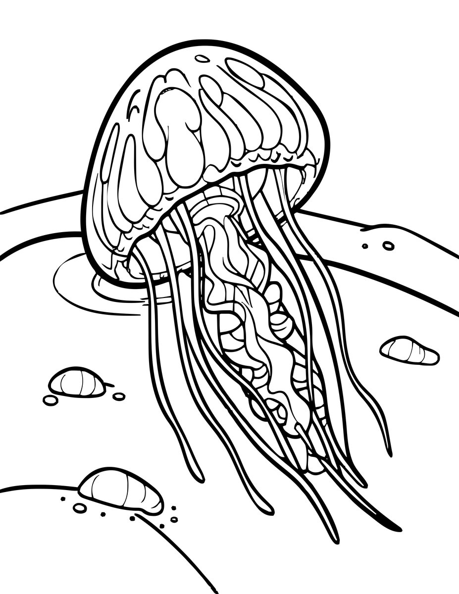 Upside Down Jellyfish - free printable coloring page