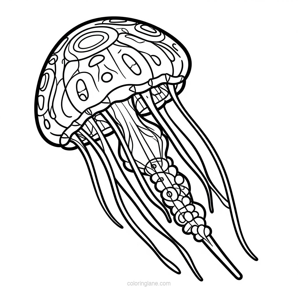 Jellyfish Swarm - free printable coloring page