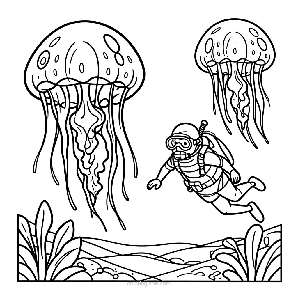 Crystal Jellyfish - free printable coloring page