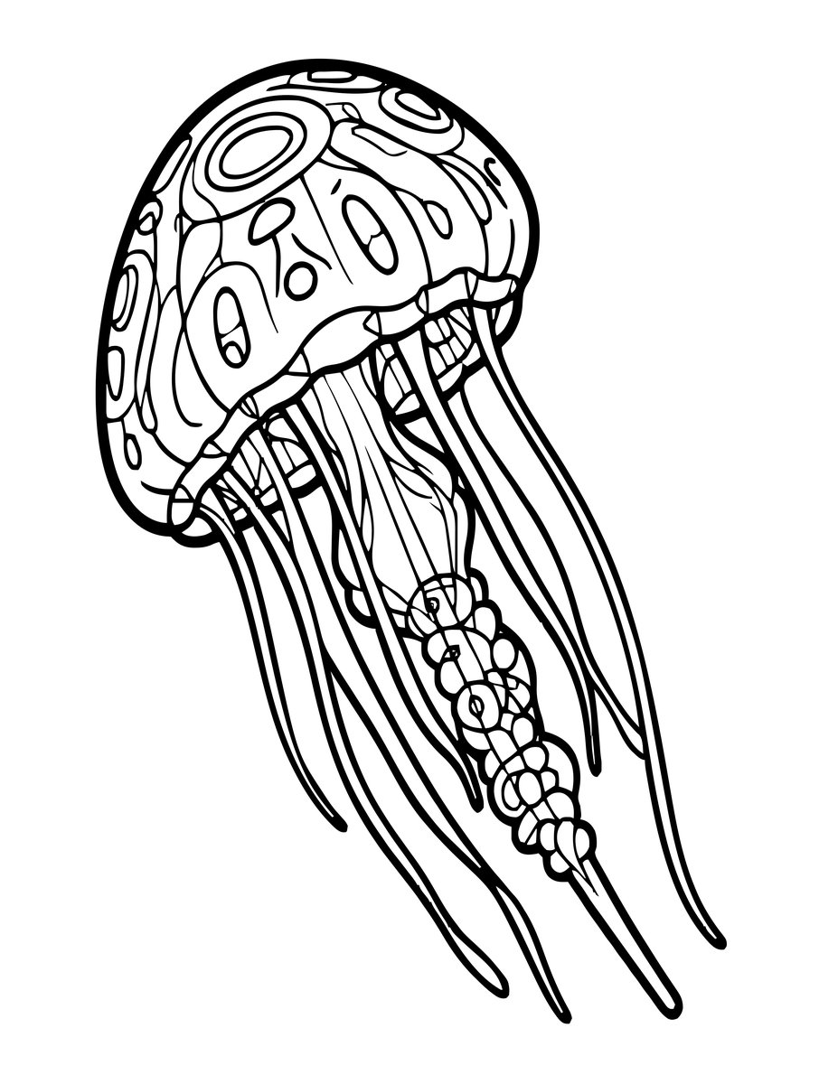 Immortal Jellyfish - free printable coloring page