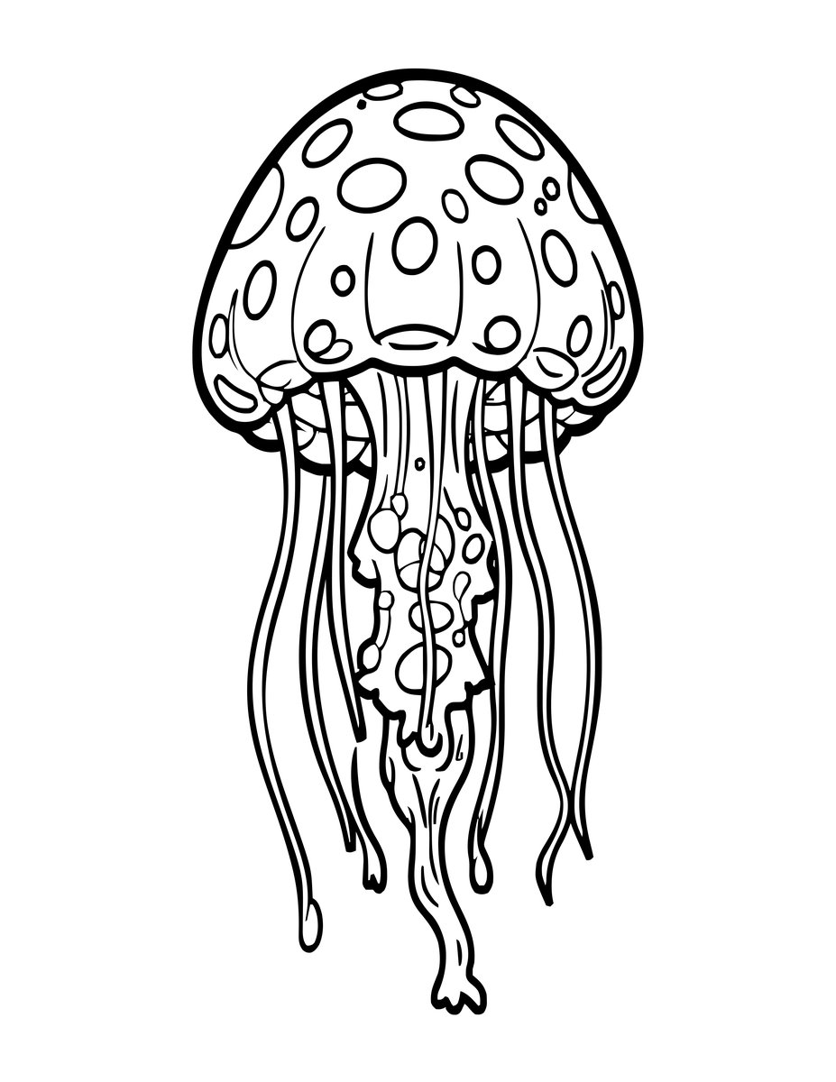 Spotted Jellyfish - free printable coloring page
