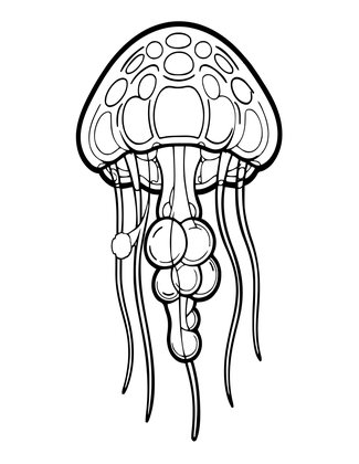 Moon Jellyfish - Free printable coloring page