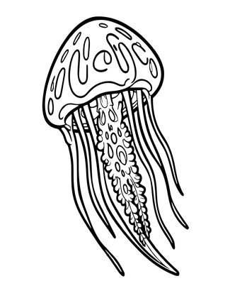 Deep Sea Jellyfish - Free printable coloring page