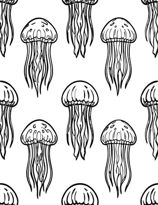 Jellyfish Pattern - Free printable coloring page