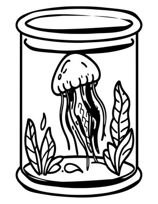 Jellyfish Aquarium - Free printable coloring page