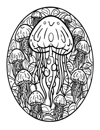 Jellyfish Swarm - Free printable coloring page