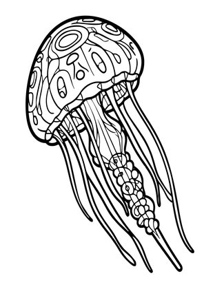 Immortal Jellyfish - Free printable coloring page