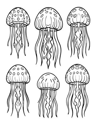 Jellyfish Watercolor - Free printable coloring page