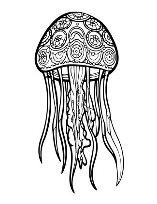 Jellyfish at Surface - Free printable coloring page