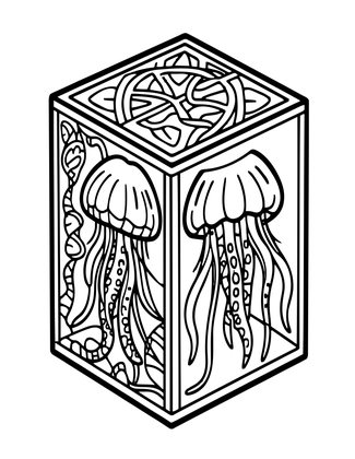 Box Jellyfish - Free printable coloring page