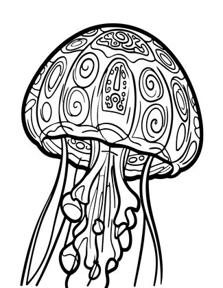Jellyfish Close-Up - Free printable coloring page