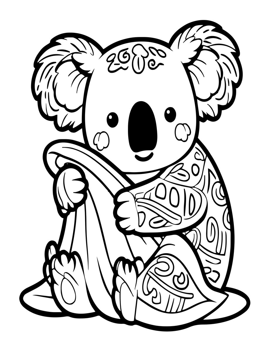 Koala Rescue - free printable coloring page
