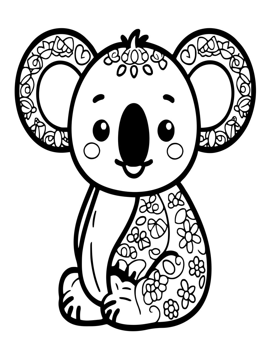 Koala Drawing - free printable coloring page
