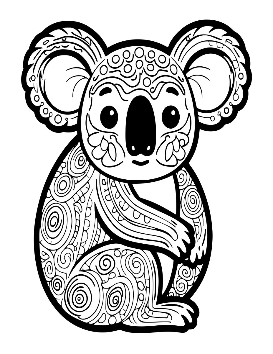 Koala Hospital - free printable coloring page