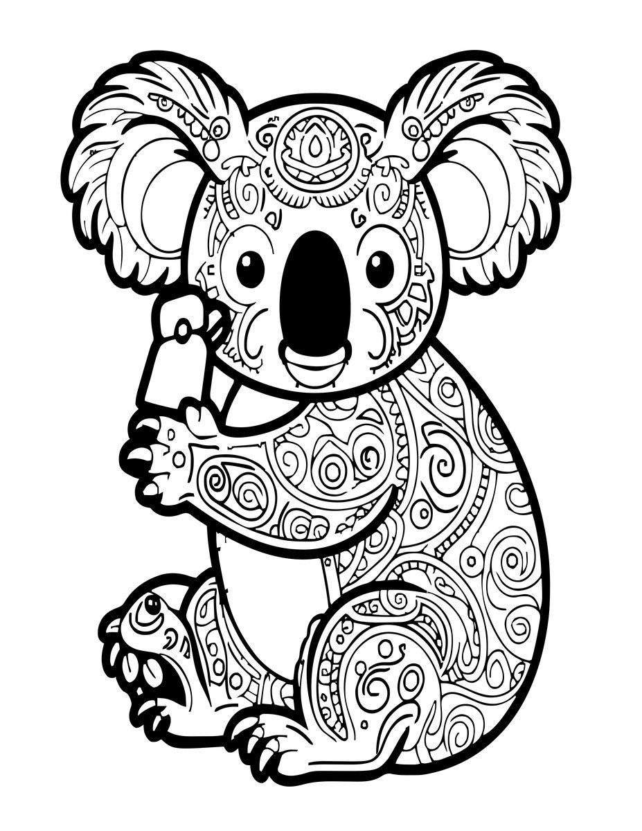 Koala Tag - free printable coloring page