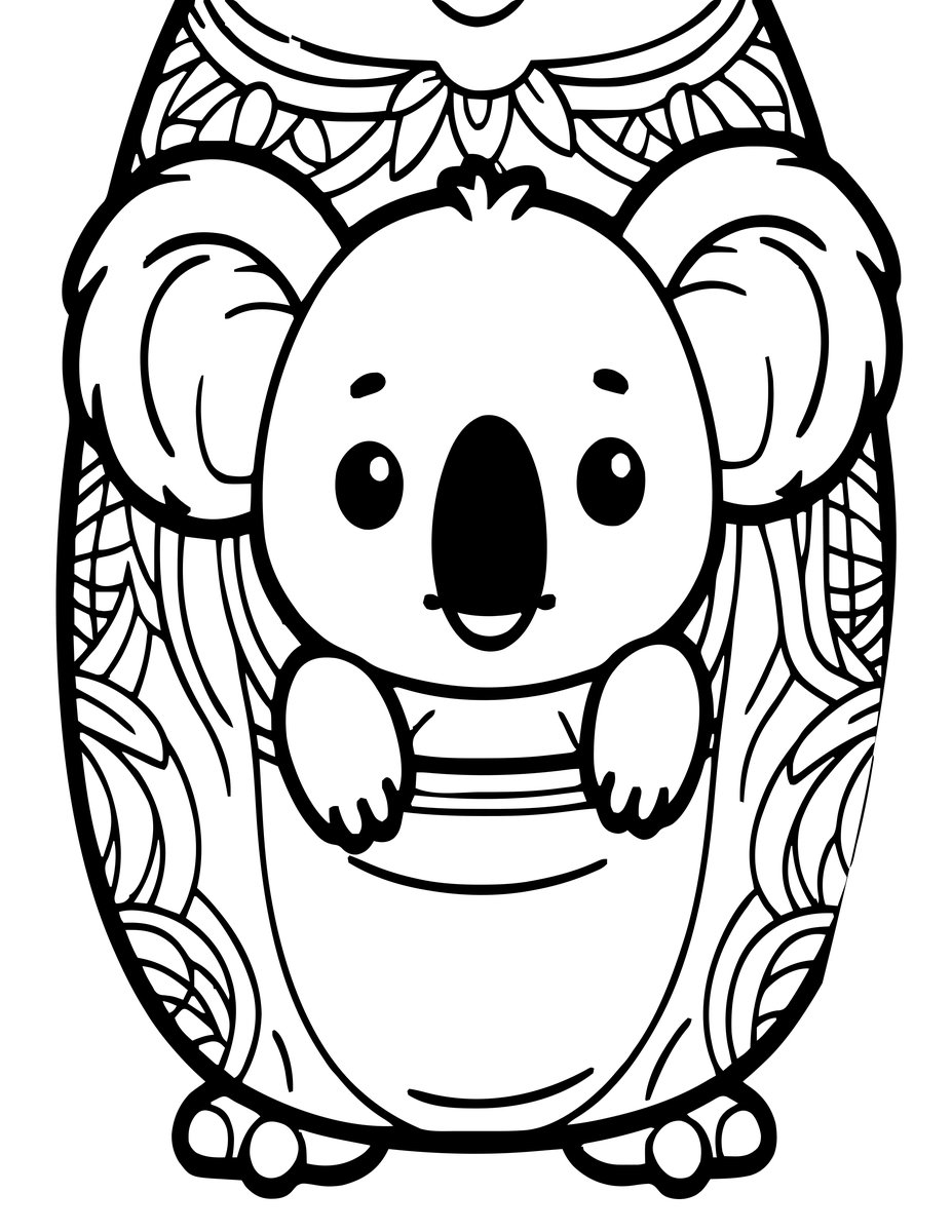 Koala Joey - free printable coloring page