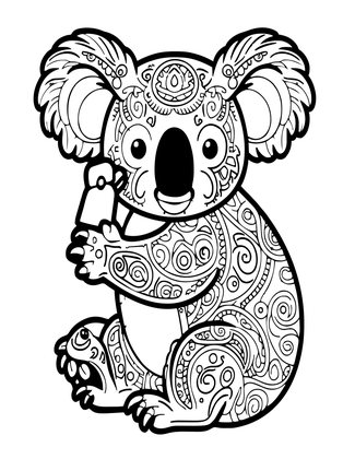 Koala Tag - Free printable coloring page
