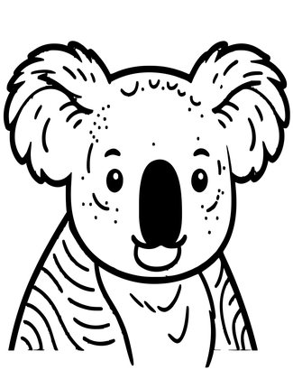 Koala Portrait - Free printable coloring page