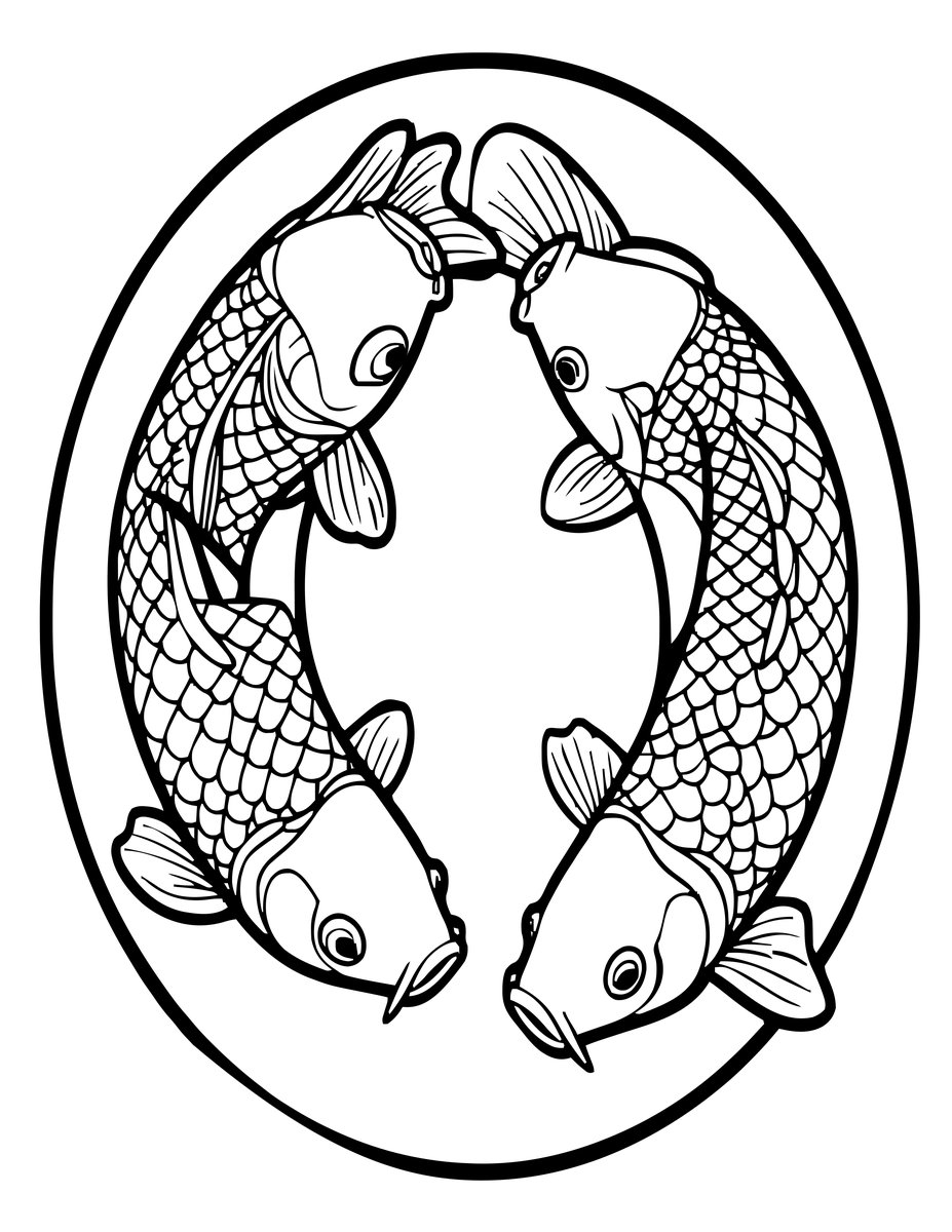 Koi Pair - free printable coloring page