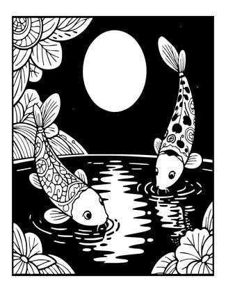 Night Pond - Free printable coloring page