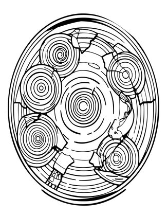 Koi in Rain - Free printable coloring page